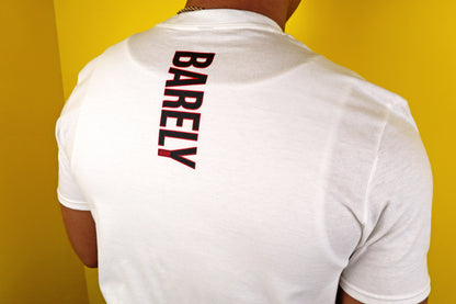 Barely Vertical Logo Tee (Wht/Blk/Red)