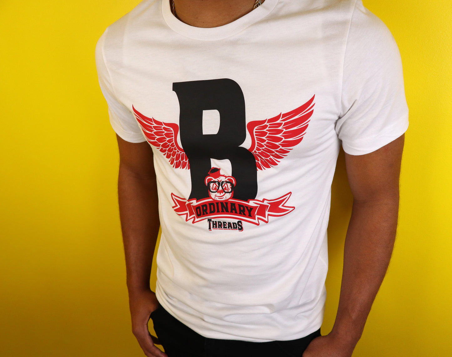 Barely "Winged B" Tee (Blk/Red)