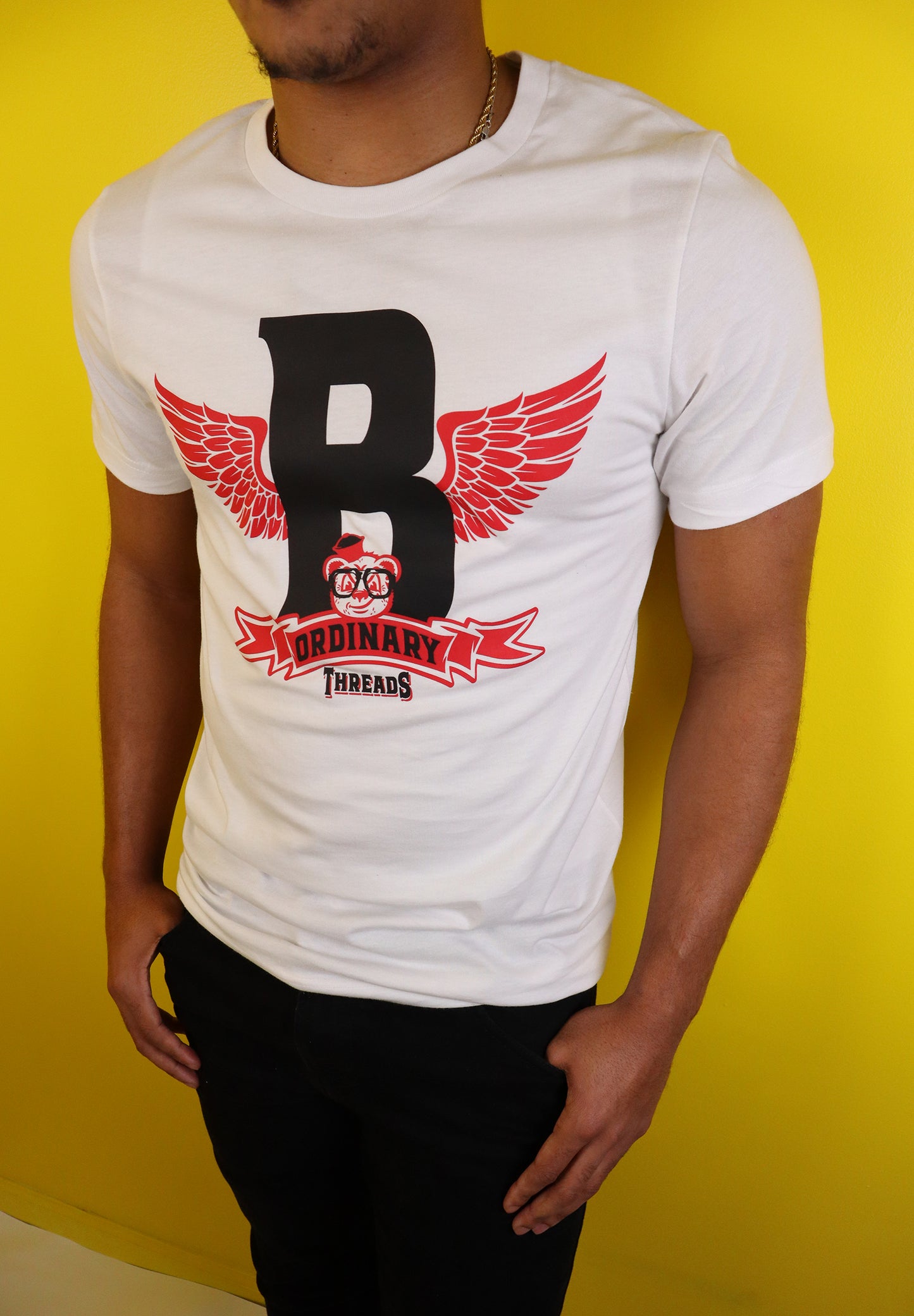 Barely "Winged B" Tee (Blk/Red)