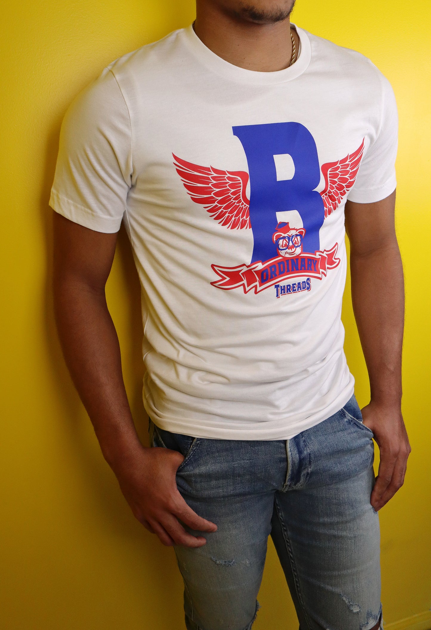 Barely "Winged B" Tee (Ryl/Red)