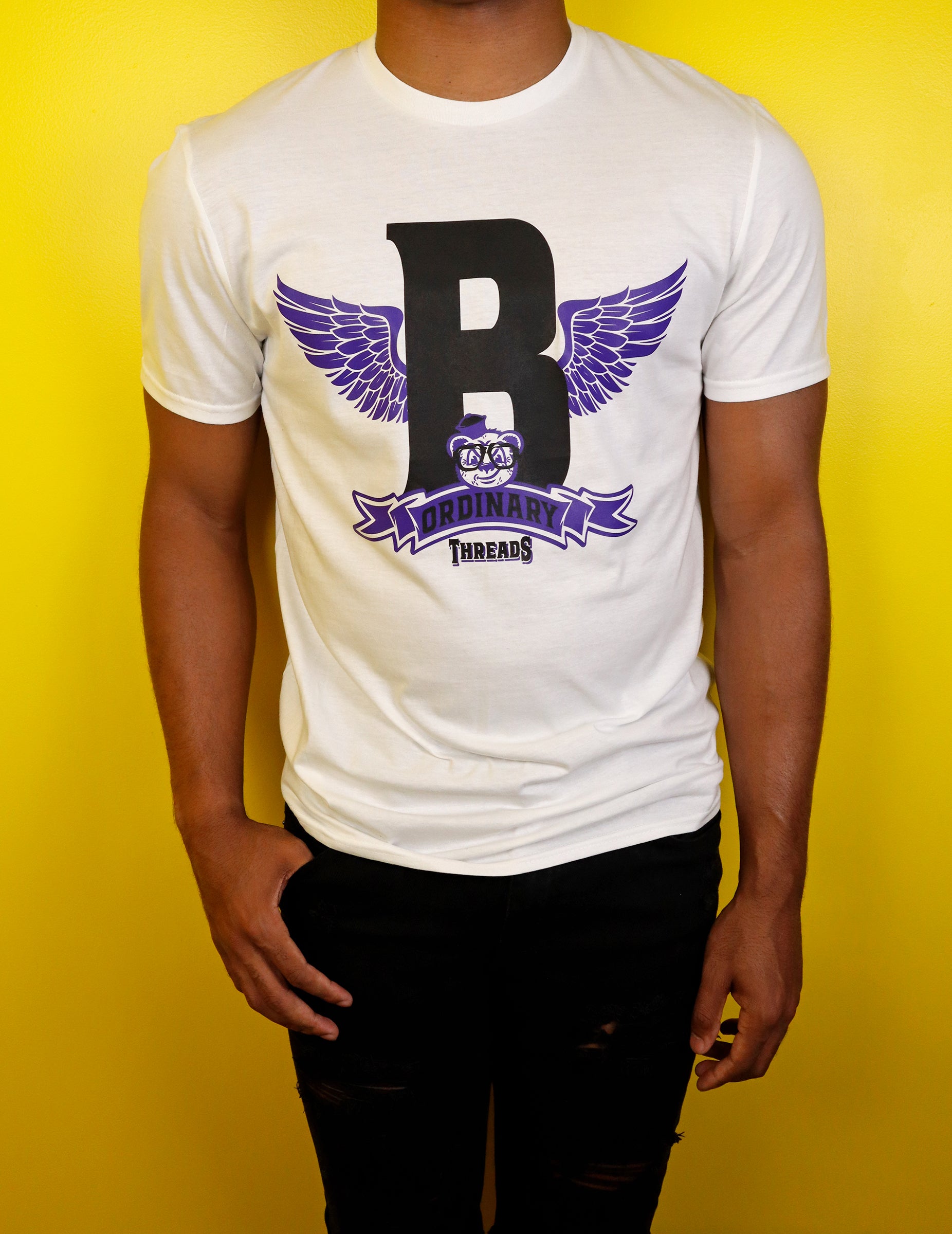 Barely "Winged B" Tee (Blk/Prpl)