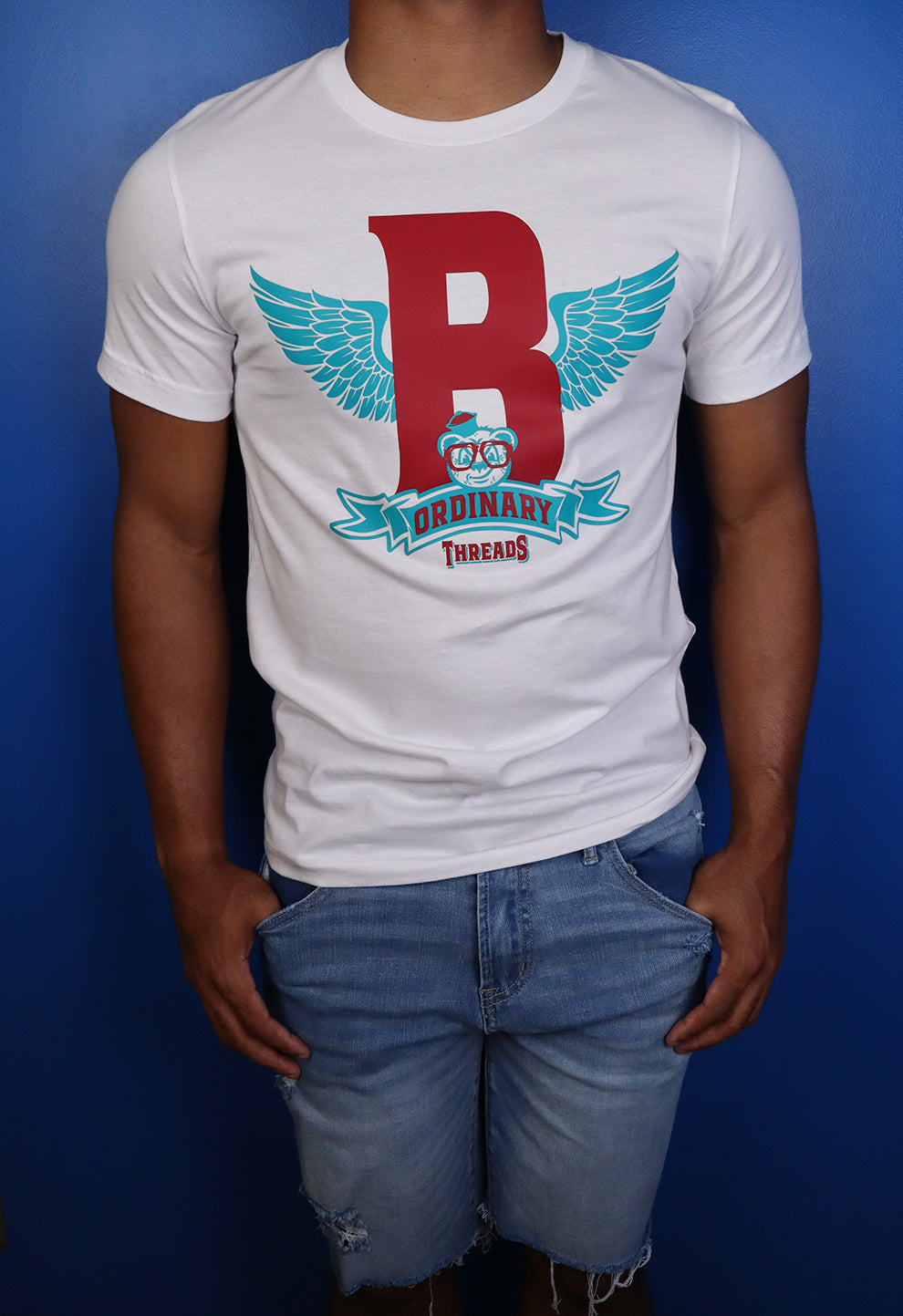 Barely "Winged B" Tee (Burg/Teal)