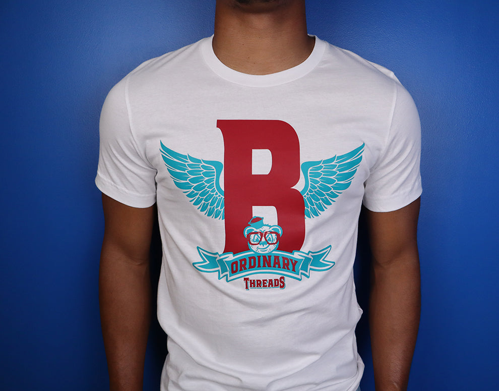 Barely "Winged B" Tee (Burg/Teal)