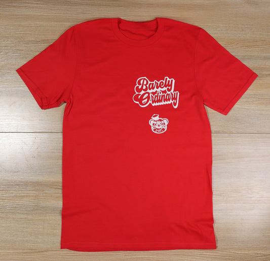 Barely "Name Tag" Tee (Red/Wht)