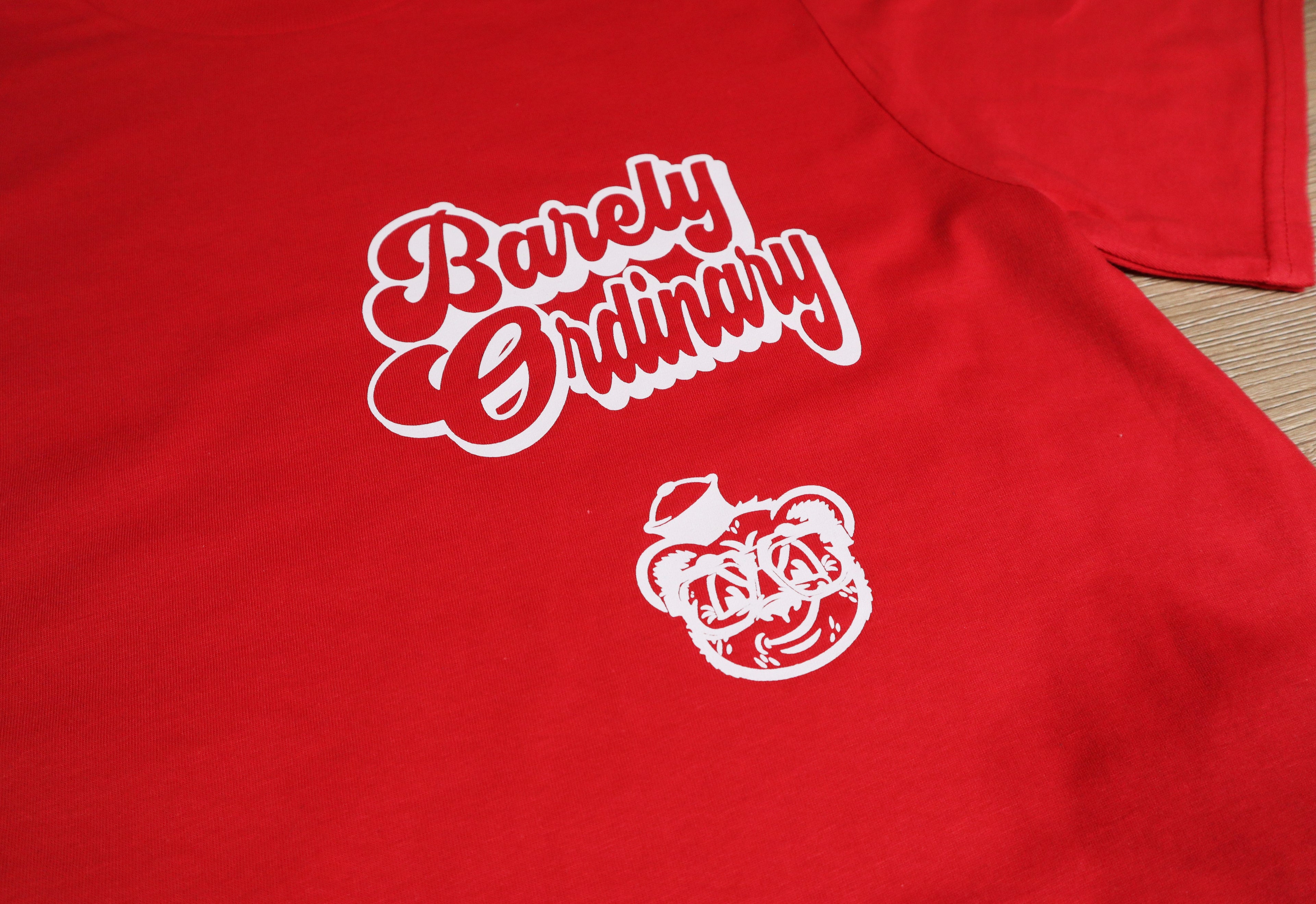 Barely "Name Tag" Tee (Red/Wht)