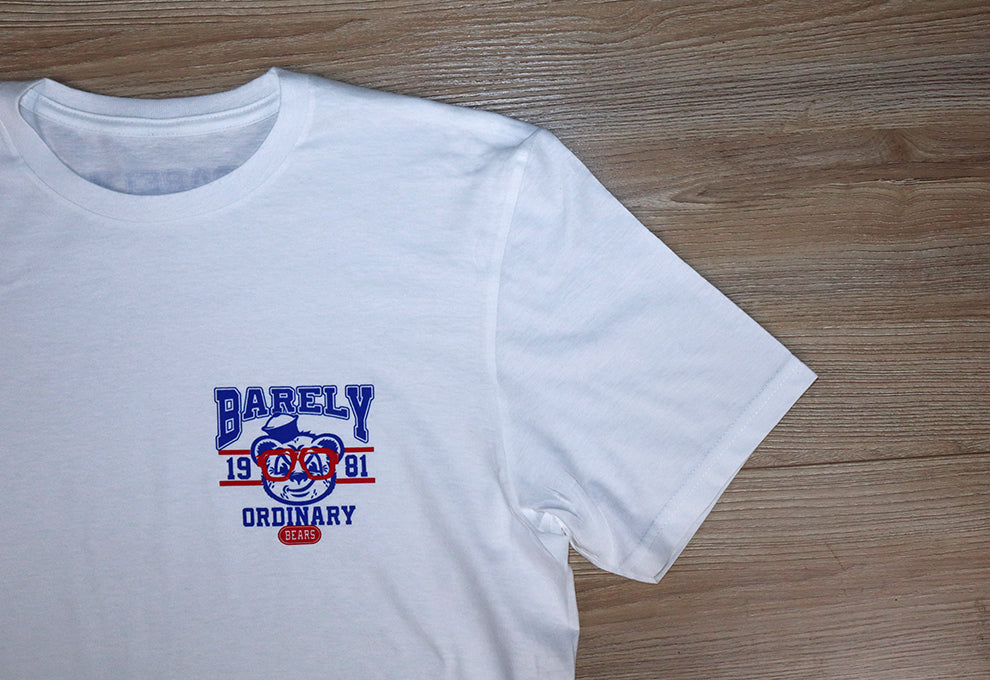 Barely "Bears" Tee (Wht/Red/Blu)