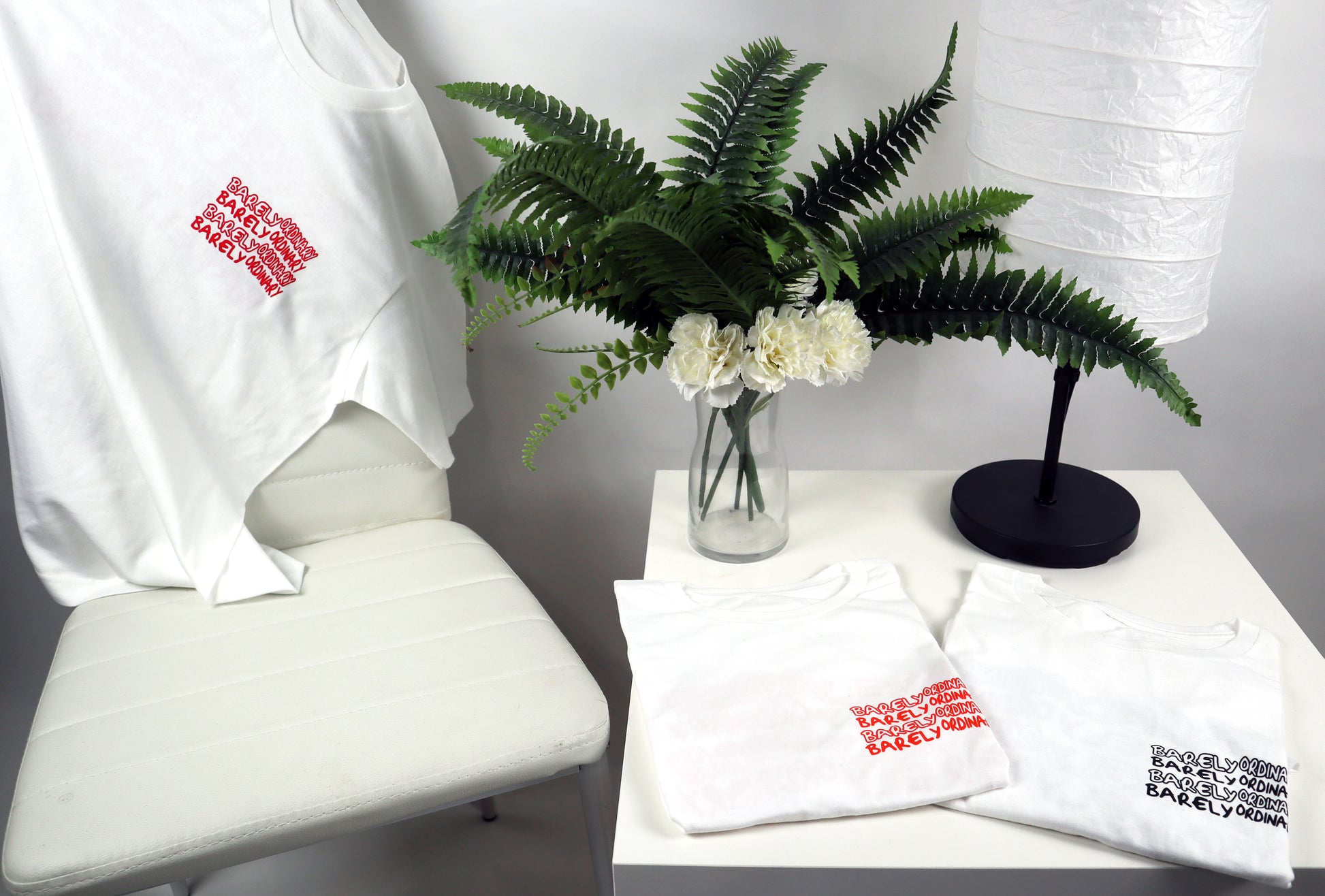 "Barely 'Repeat' Tee 3-Pack (Wht/Blk, Wht/Org, Wht/Red)" 2X & 3X