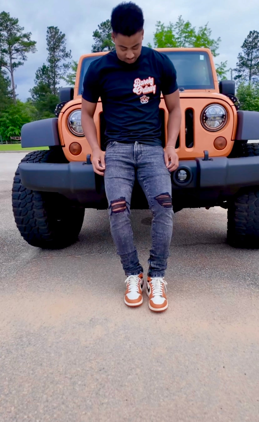 Barely "Name Tag" Tee (Blk/Org/Wht)