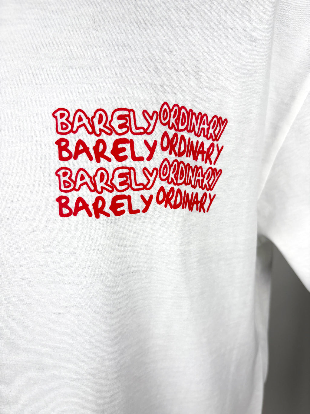 Barely "Repeat" Tee (Wht/Red)