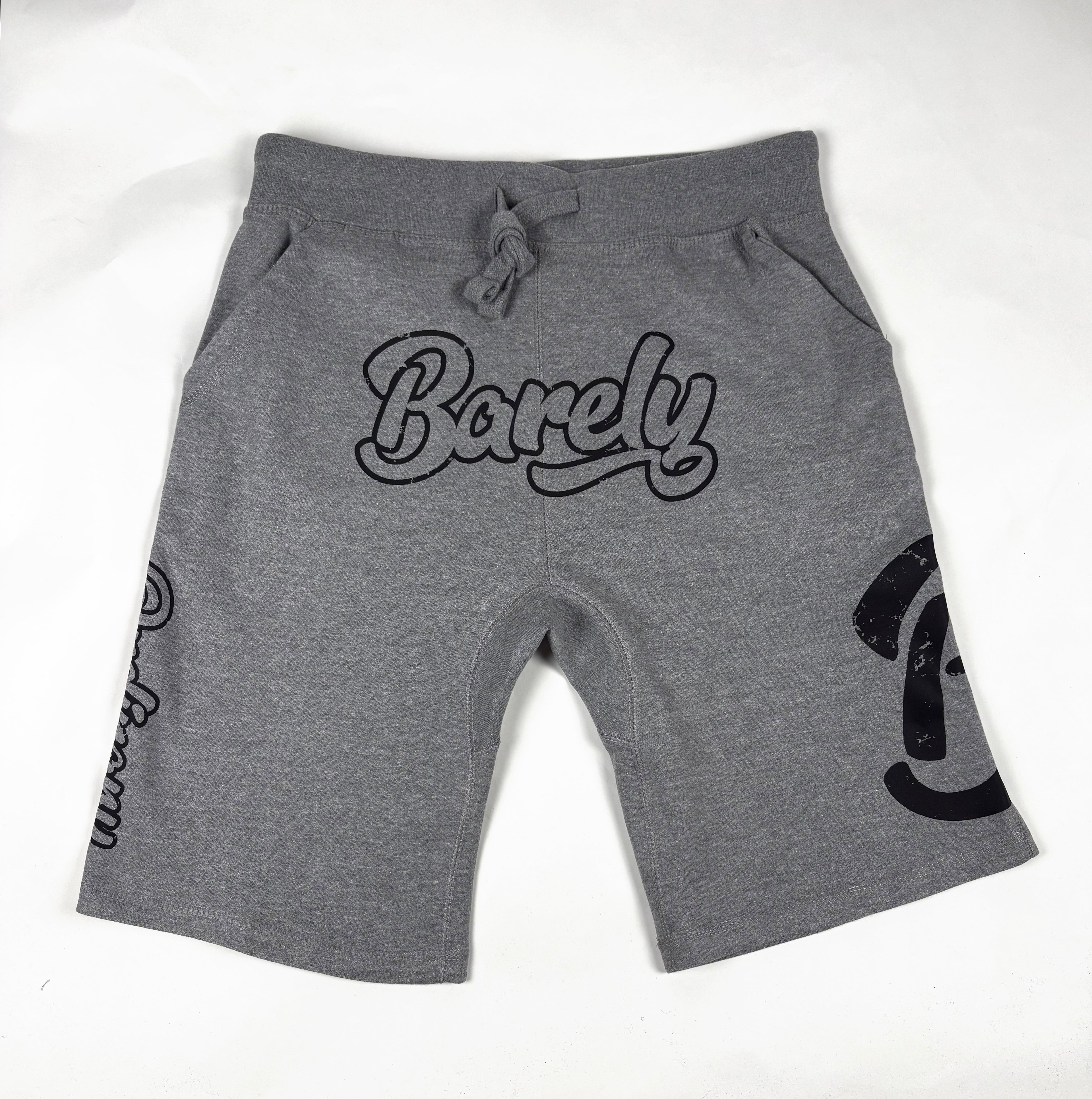 Barely "Big B" Fleece Shorts-Grey/Blk
