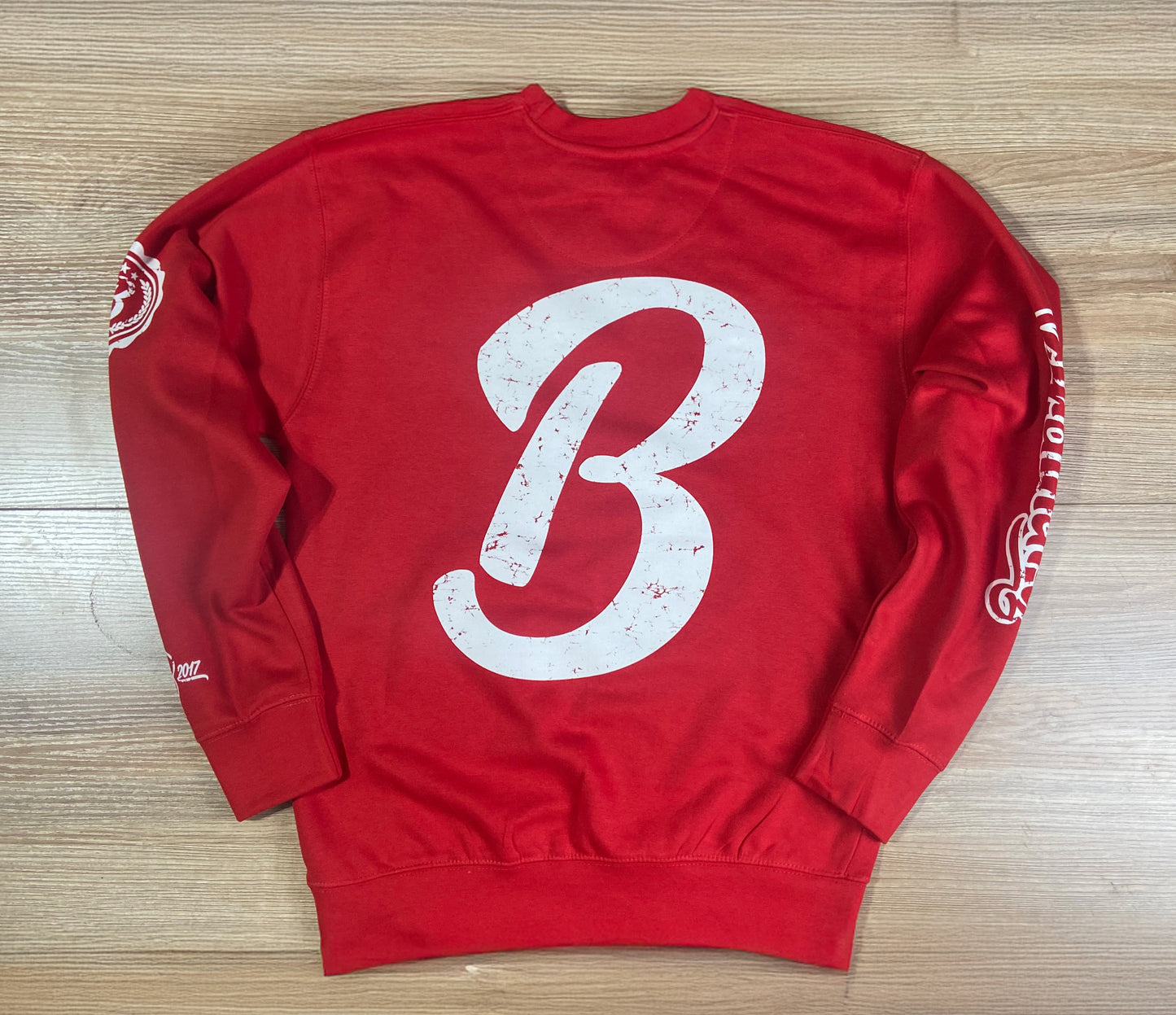 Barely "Big B" Logo Crew Neck Sweatshirt (Red/Wht)