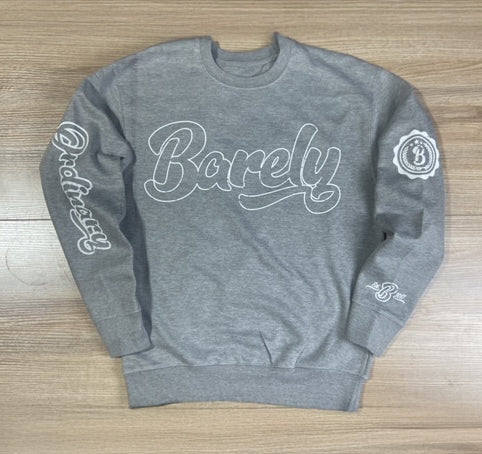 Barely "Big B" Logo Crew Neck Sweatshirt (Gry/Wht)