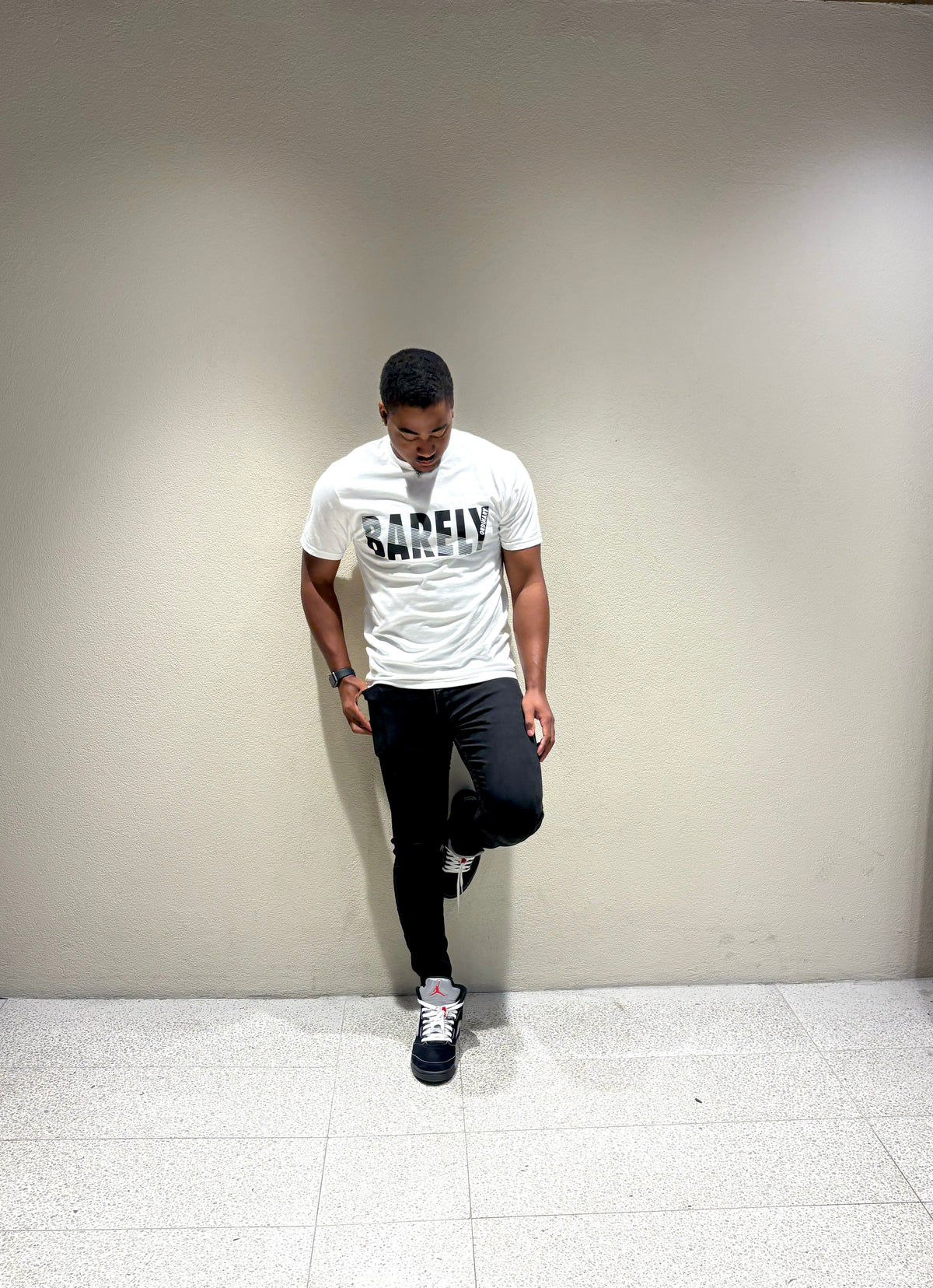 Barely "Between The Lines" Tee - White