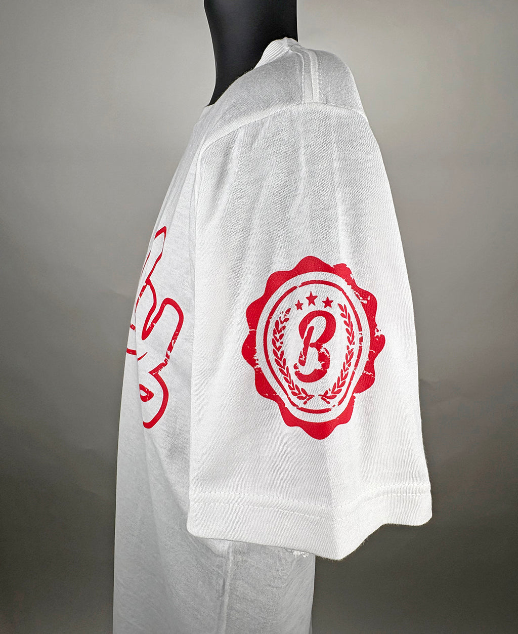 Barely "Big B" Tee - Wht/Red