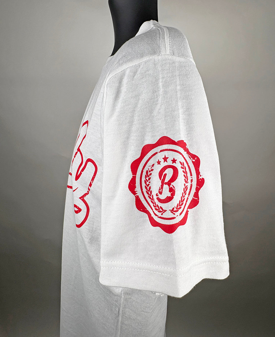 Barely "Big B" Tee - Wht/Red