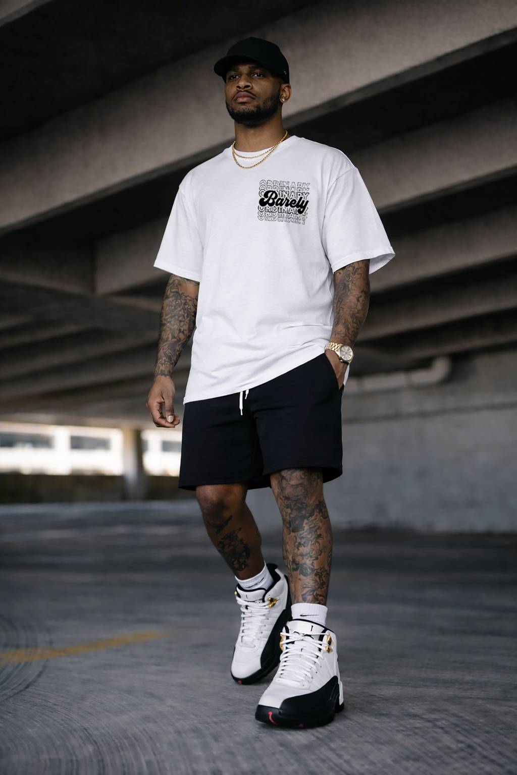 Barely "Postcard" Tee (Wht/Blk)