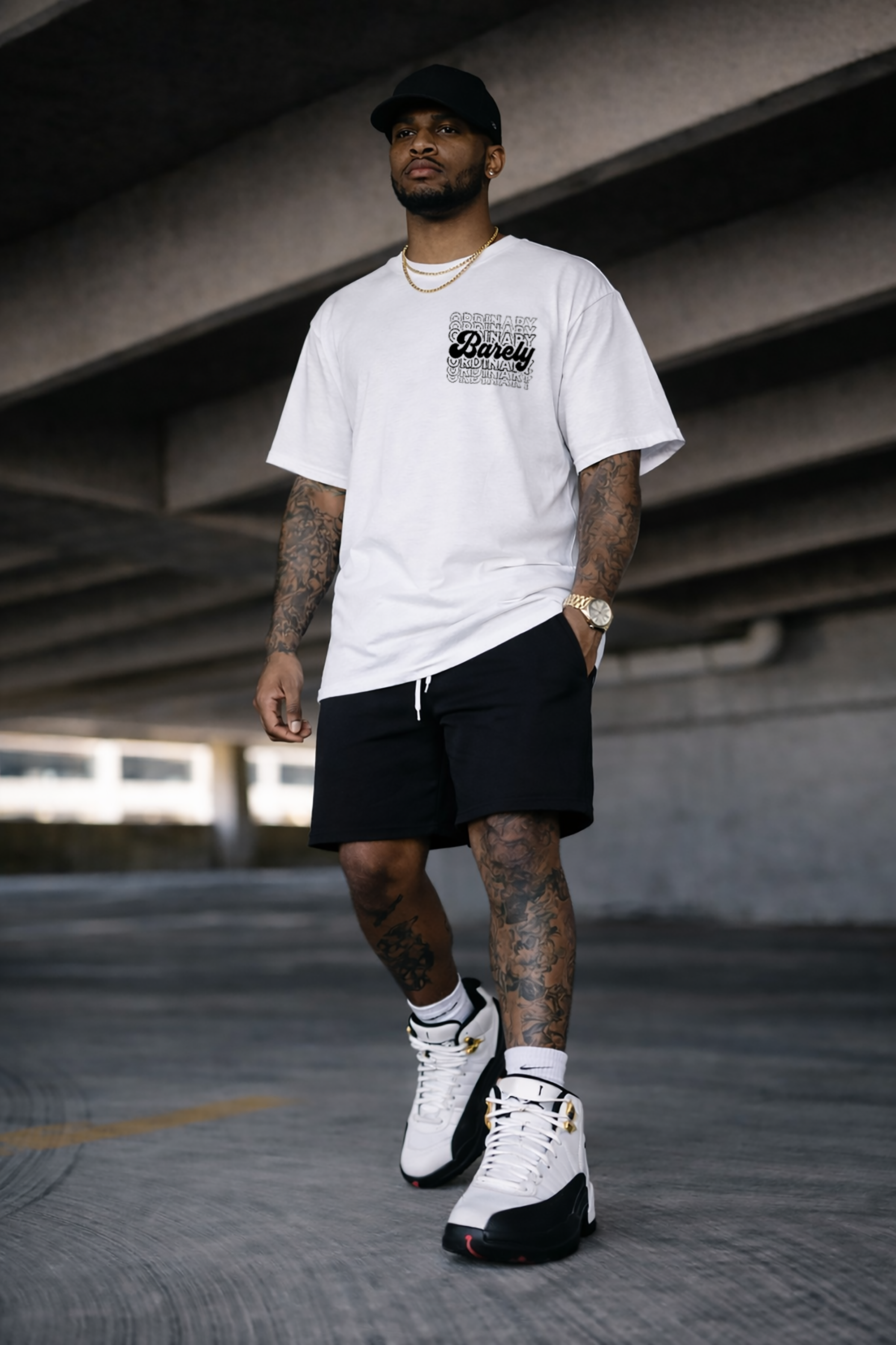 Barely "Postcard" Tee (Wht/Blk)
