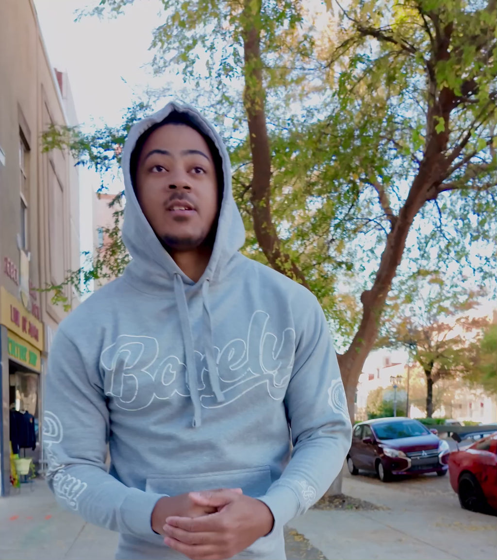 Barely "Big B" Logo Hoodie (Gry/Wht)