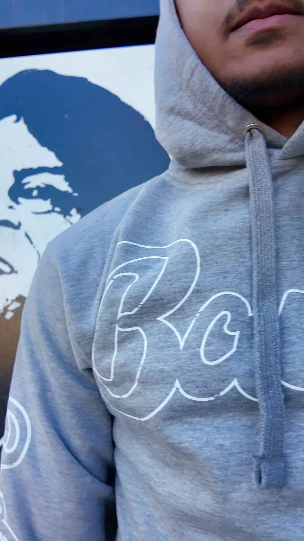 Barely "Big B" Logo Hoodie (Gry/Wht)