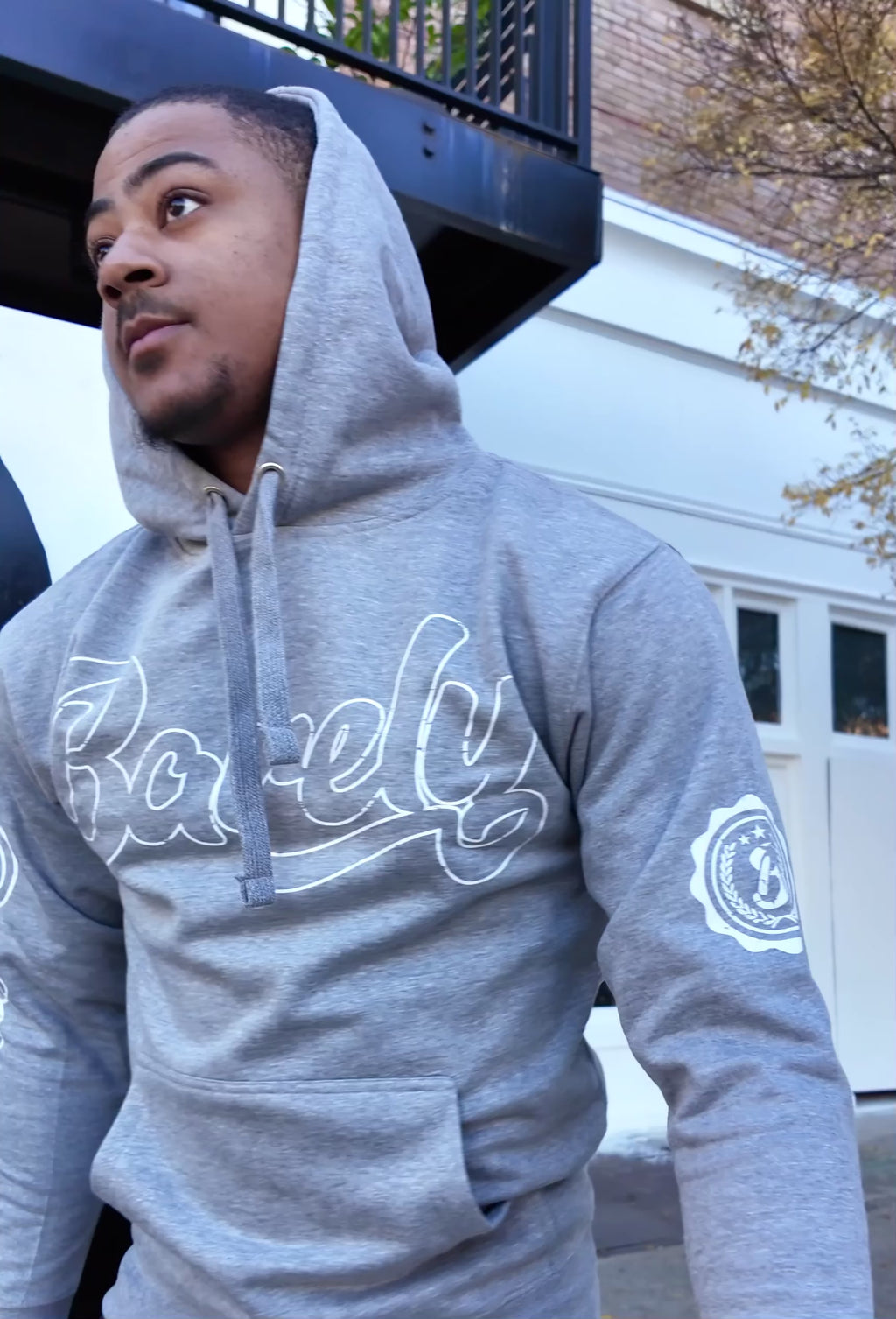 Barely "Big B" Logo Hoodie (Gry/Wht)