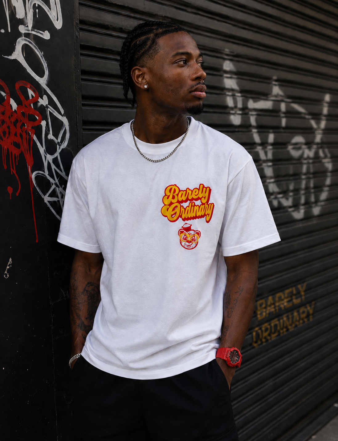 Barely "Name Tag" Tee (Wht/Maize/Red)