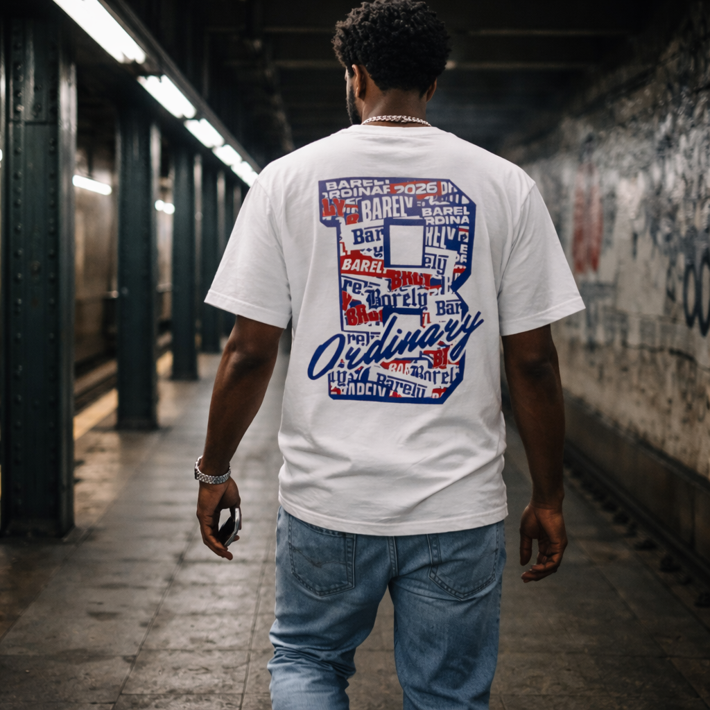 Barely "Varsity Bumper Stickers" Tee (Blu/Red)