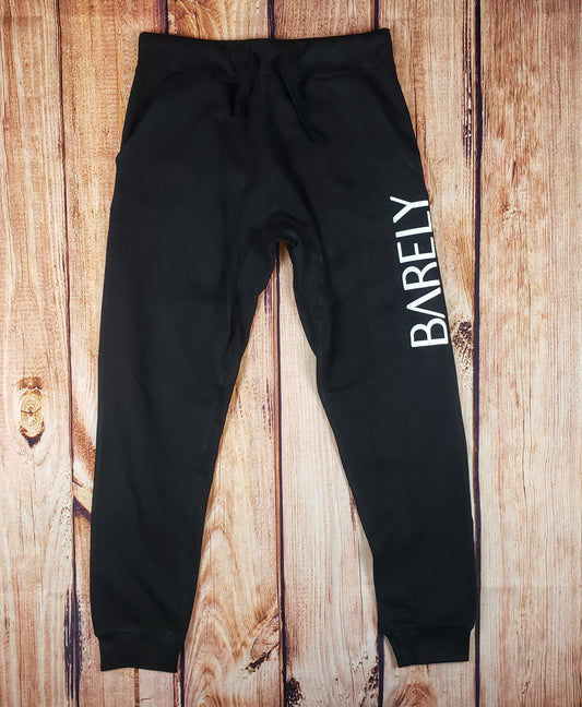 Barely Puff Logo Joggers (Blk/Wht) - Barely Ordinary