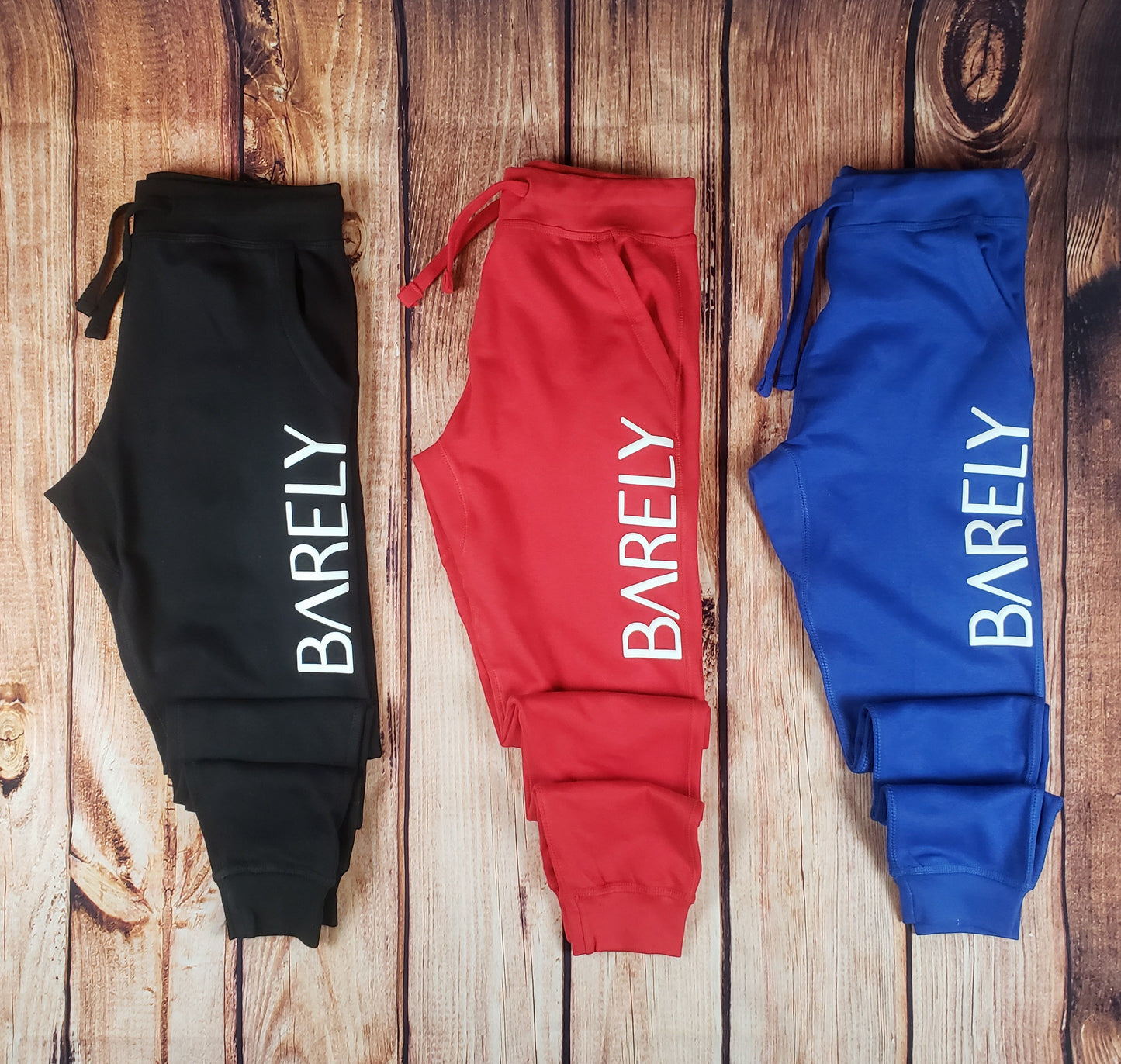 Barely Puff Logo Joggers (Blu/Wht) - Barely Ordinary