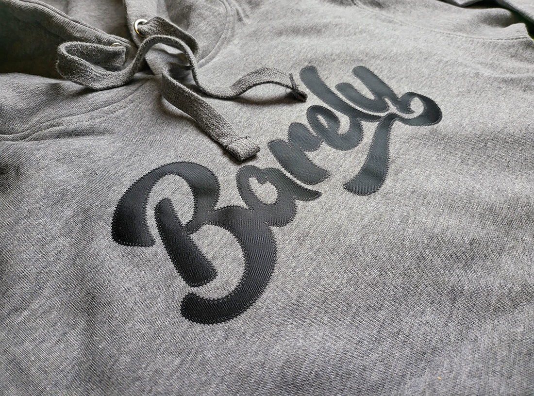 Barely "Script" Logo Hoodie (Gry/Blk) - Barely Ordinary