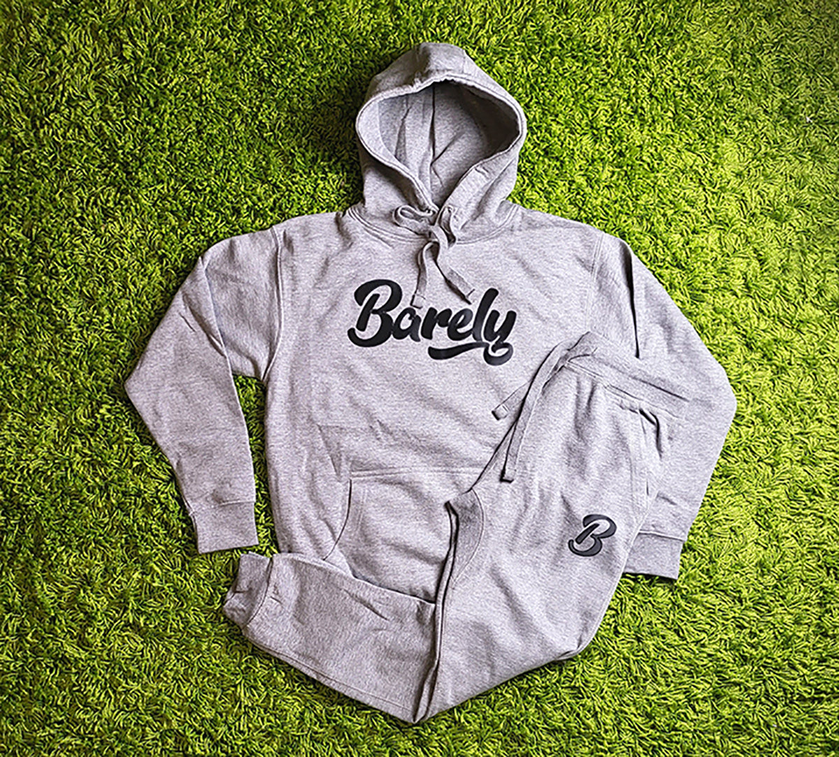 Barely "Script" Logo Hoodie (Gry/Blk) - Barely Ordinary