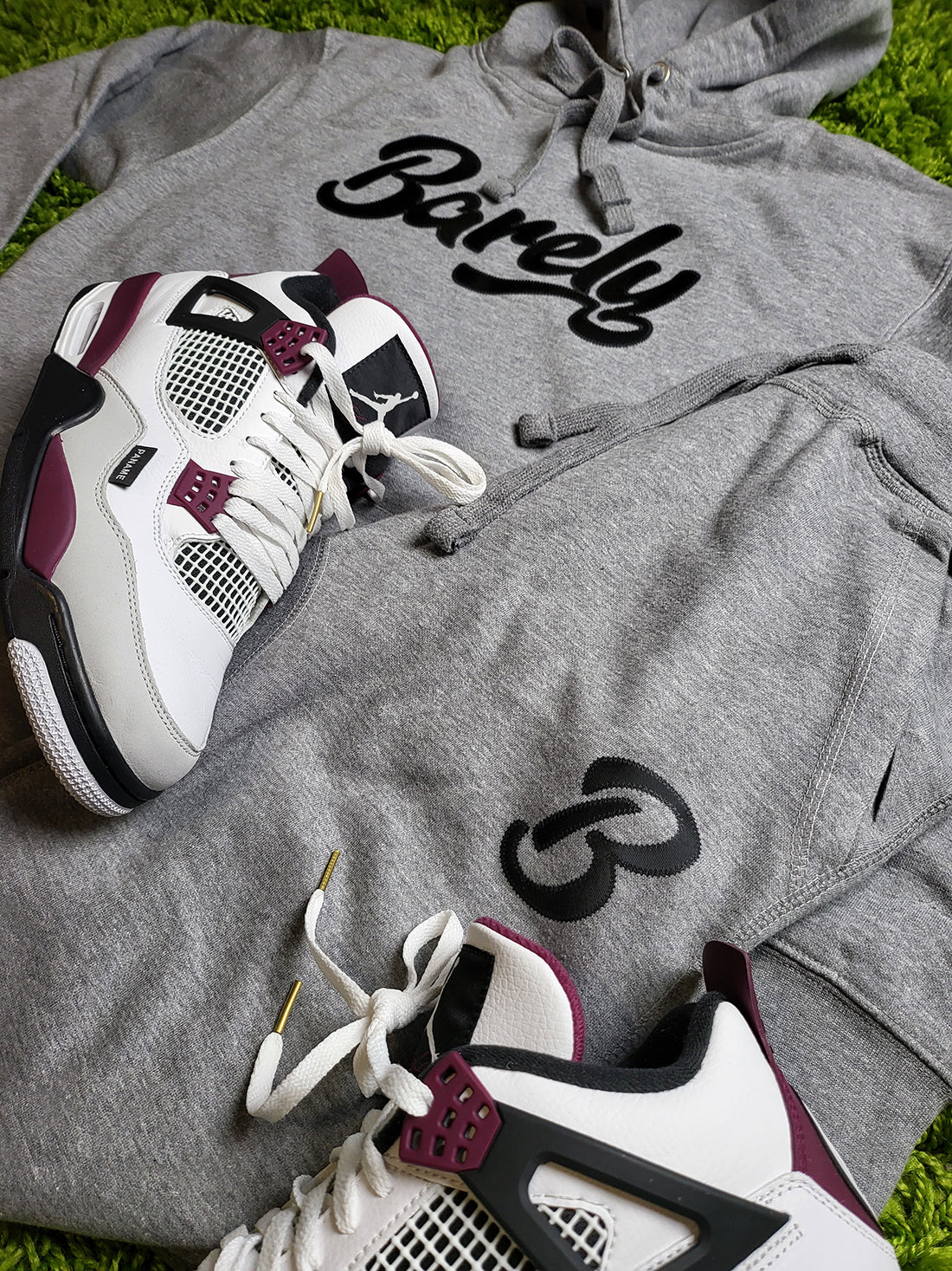 Barely "Script" Logo Hoodie (Gry/Blk) - Barely Ordinary