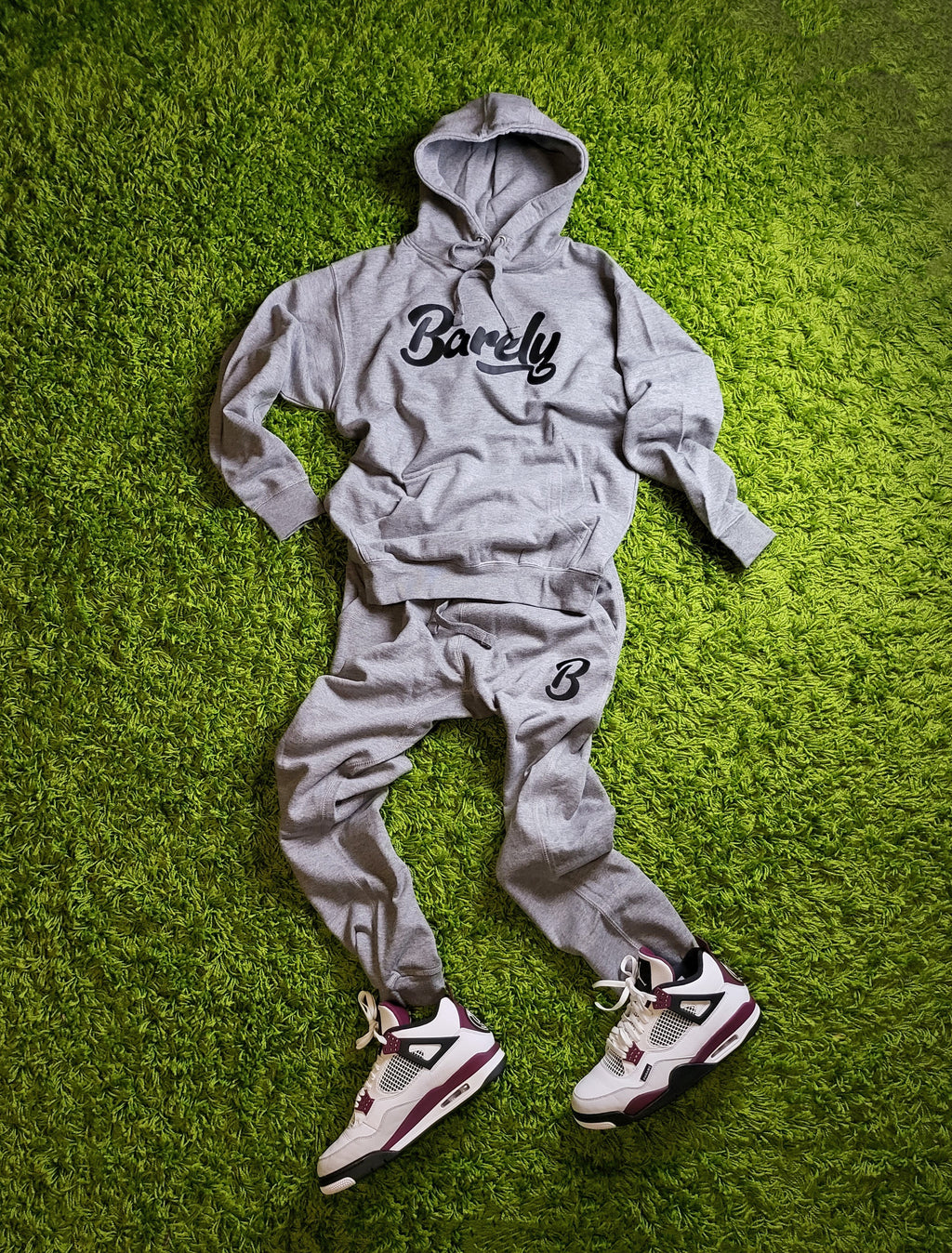Barely "B" Logo Joggers (Gry/Blk) - Barely Ordinary