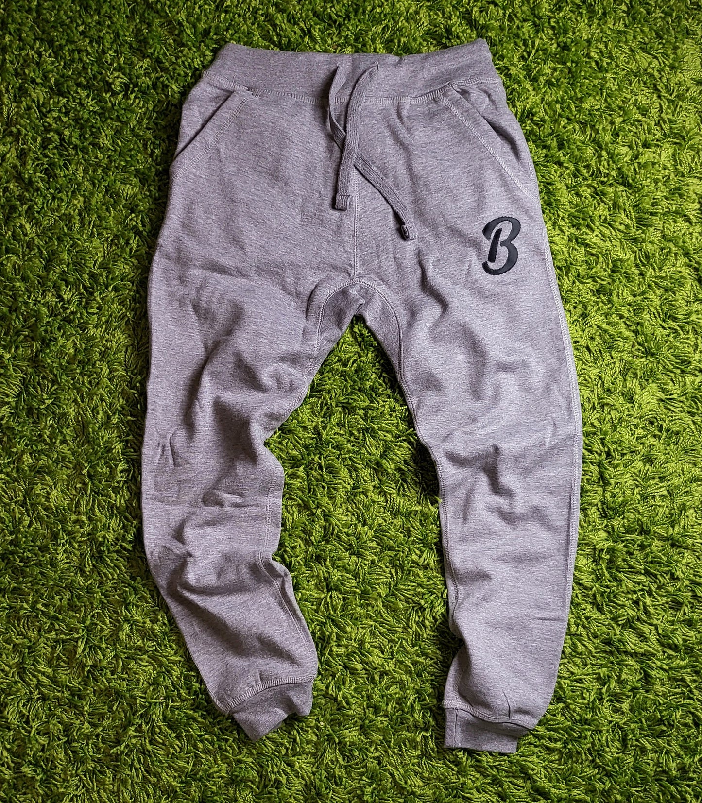 Barely "B" Logo Joggers (Gry/Blk) - Barely Ordinary