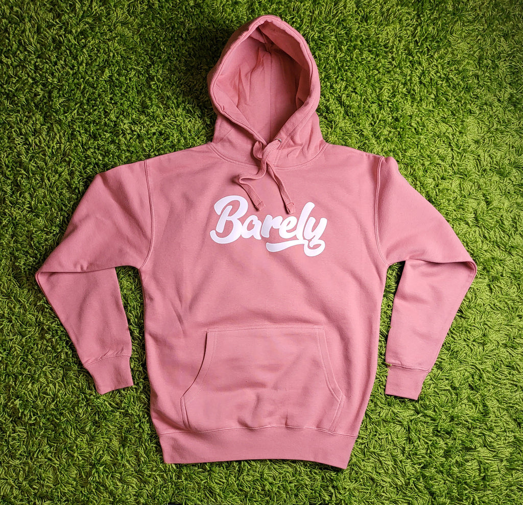 Barely "Script" Logo Hoodie (Sal/Wht) - Barely Ordinary