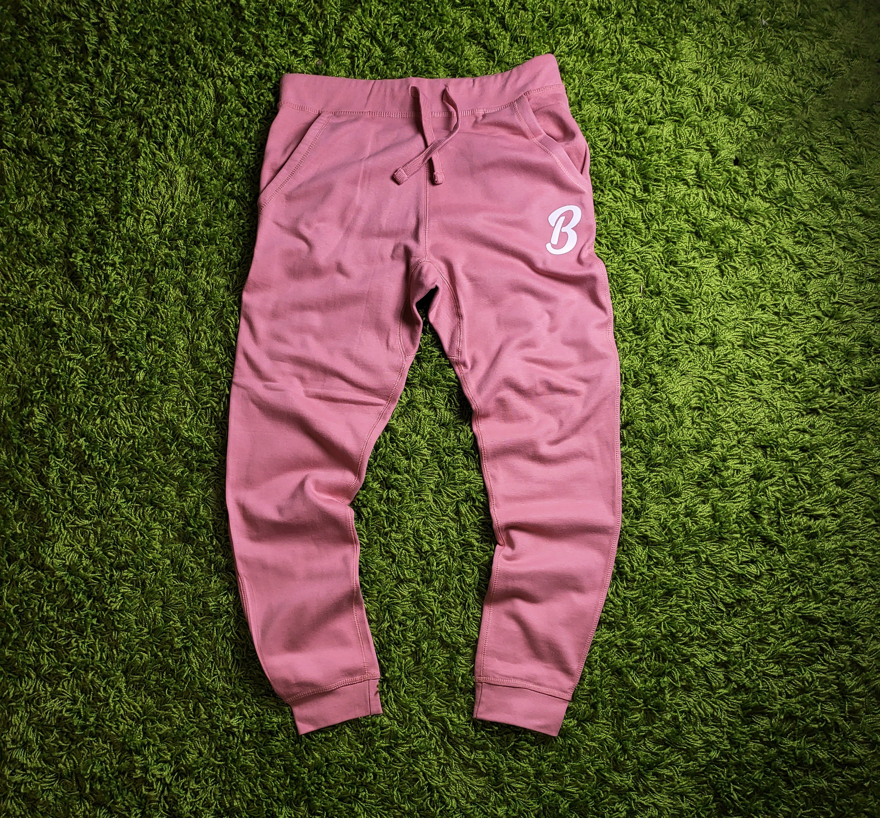 Barely "B" Logo Joggers (Sal/Wht)