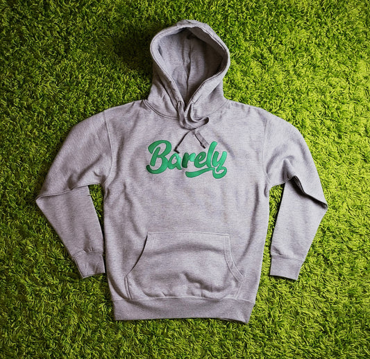 Barely "Script" Logo Hoodie (Gry/Grn) - Barely Ordinary