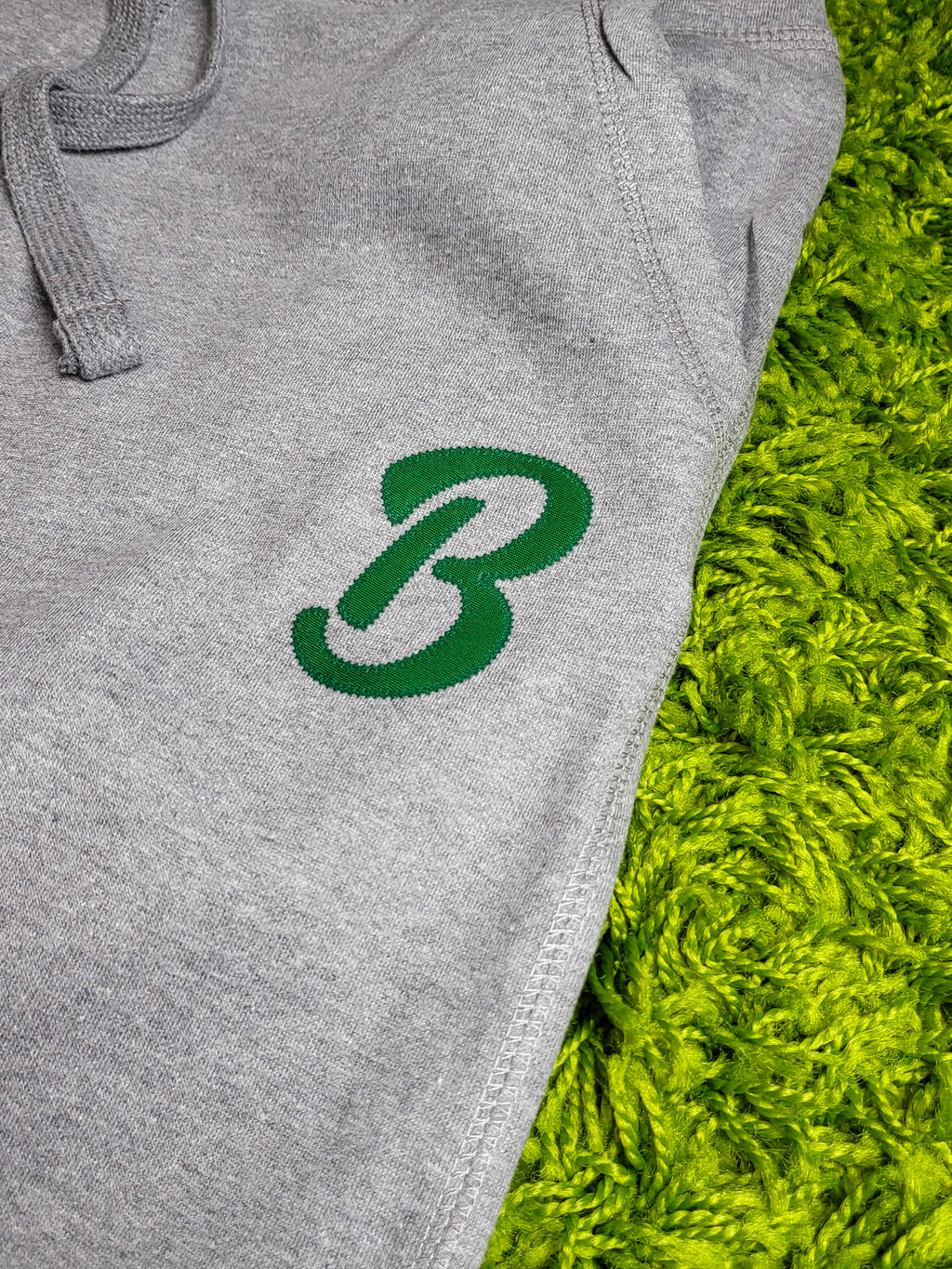 Barely "B" Logo Joggers (Gry/Grn) - Barely Ordinary
