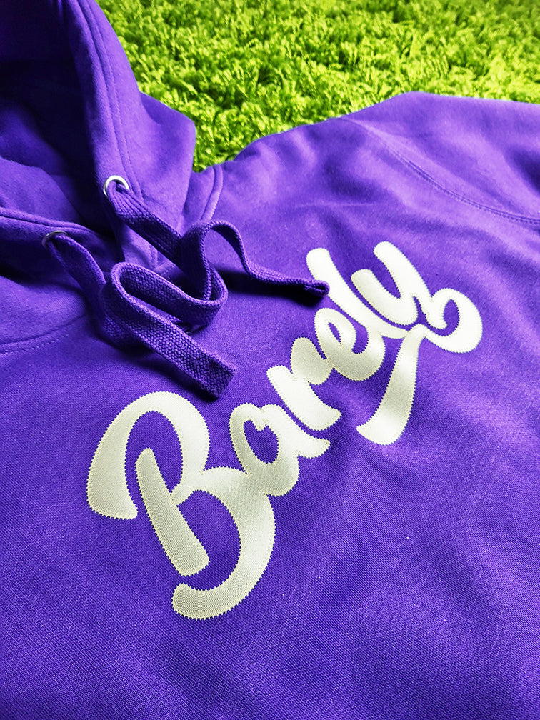 Barely "Script" Logo Hoodie (Prpl/Old Gld) - Barely Ordinary