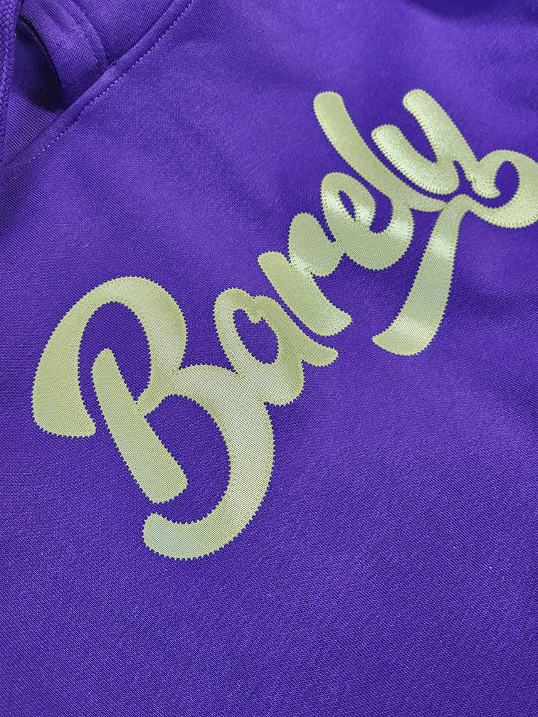 Barely "Script" Logo Hoodie (Prpl/Old Gld) - Barely Ordinary