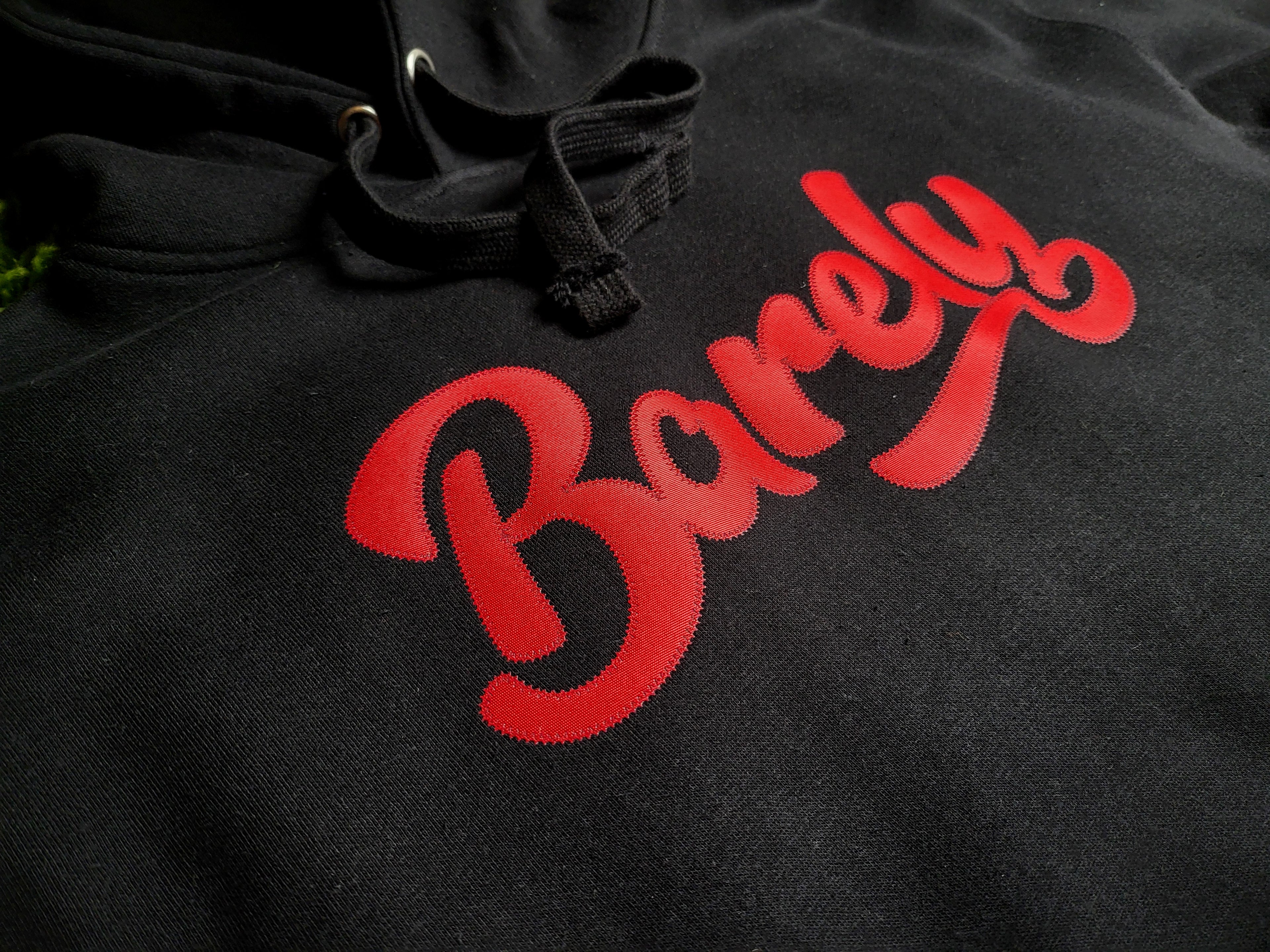Barely "Script" Logo Hoodie (Blk/Red)