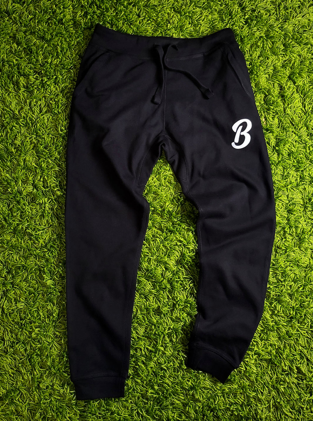 Barely "B" Logo Joggers (Blk/Wht) - Barely Ordinary