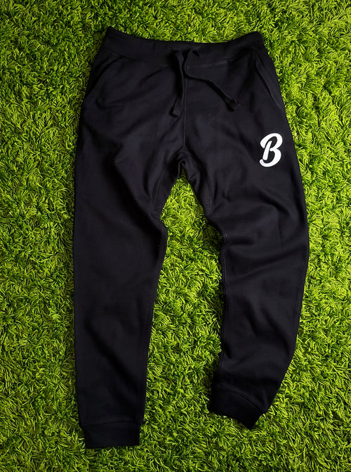 Barely "B" Logo Joggers (Blk/Wht) - Barely Ordinary