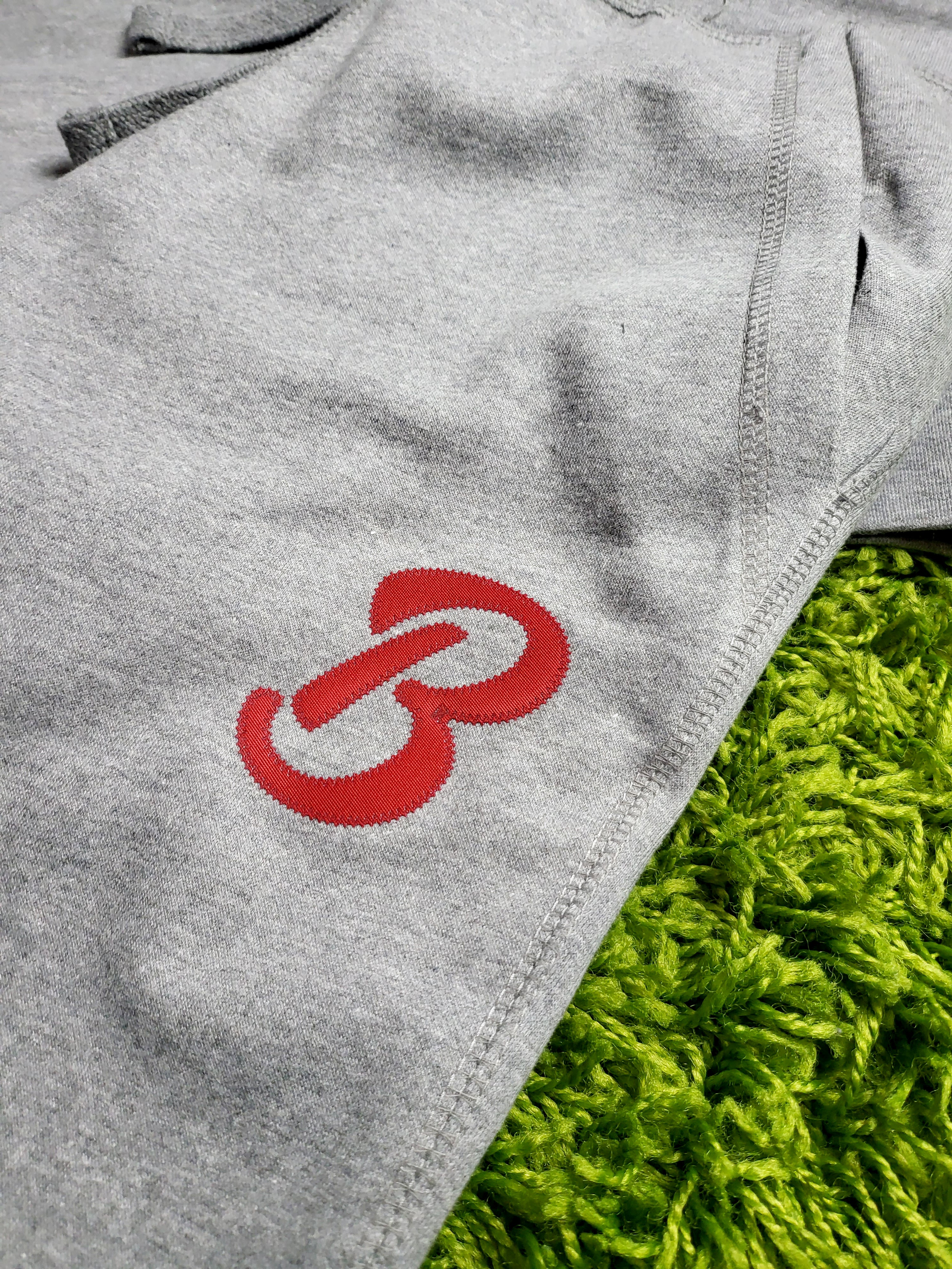 Barely "B" Logo Joggers (Gry/Red) - Barely Ordinary
