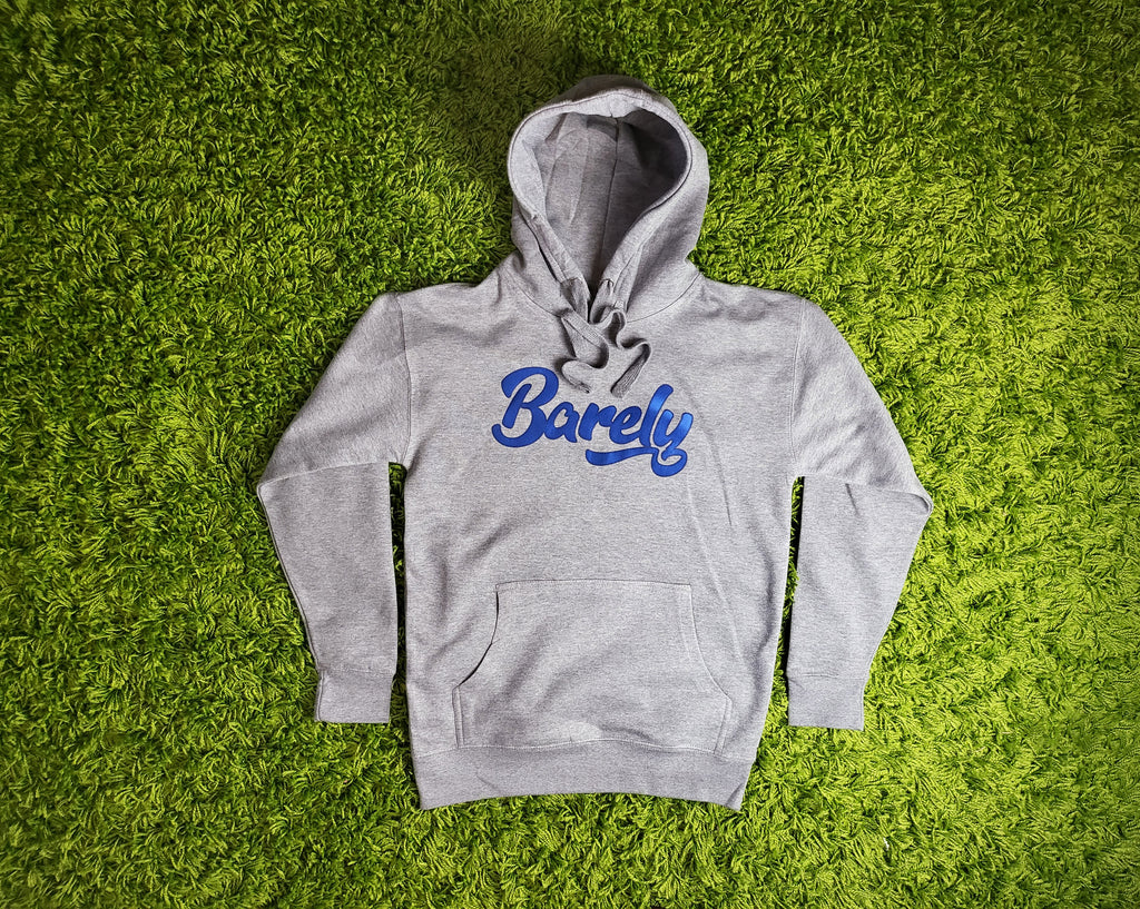 Barely "Script" Logo Hoodie (Gry/Blu)