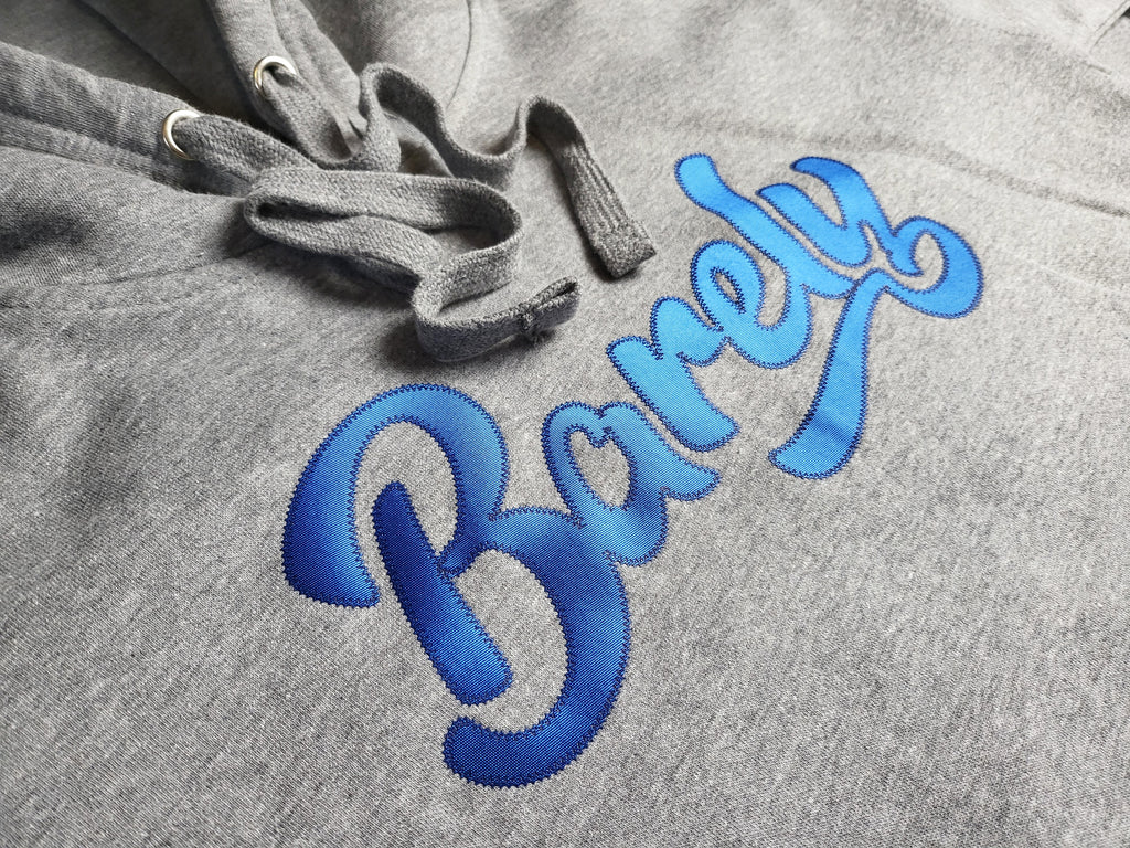 Barely "Script" Logo Hoodie (Gry/Blu)