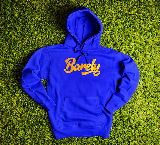 Barely "Script" Logo Hoodie (Blu/Gld) - Barely Ordinary