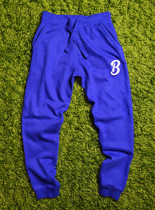 Barely "B" Logo Joggers (Blu/Wht) - Barely Ordinary