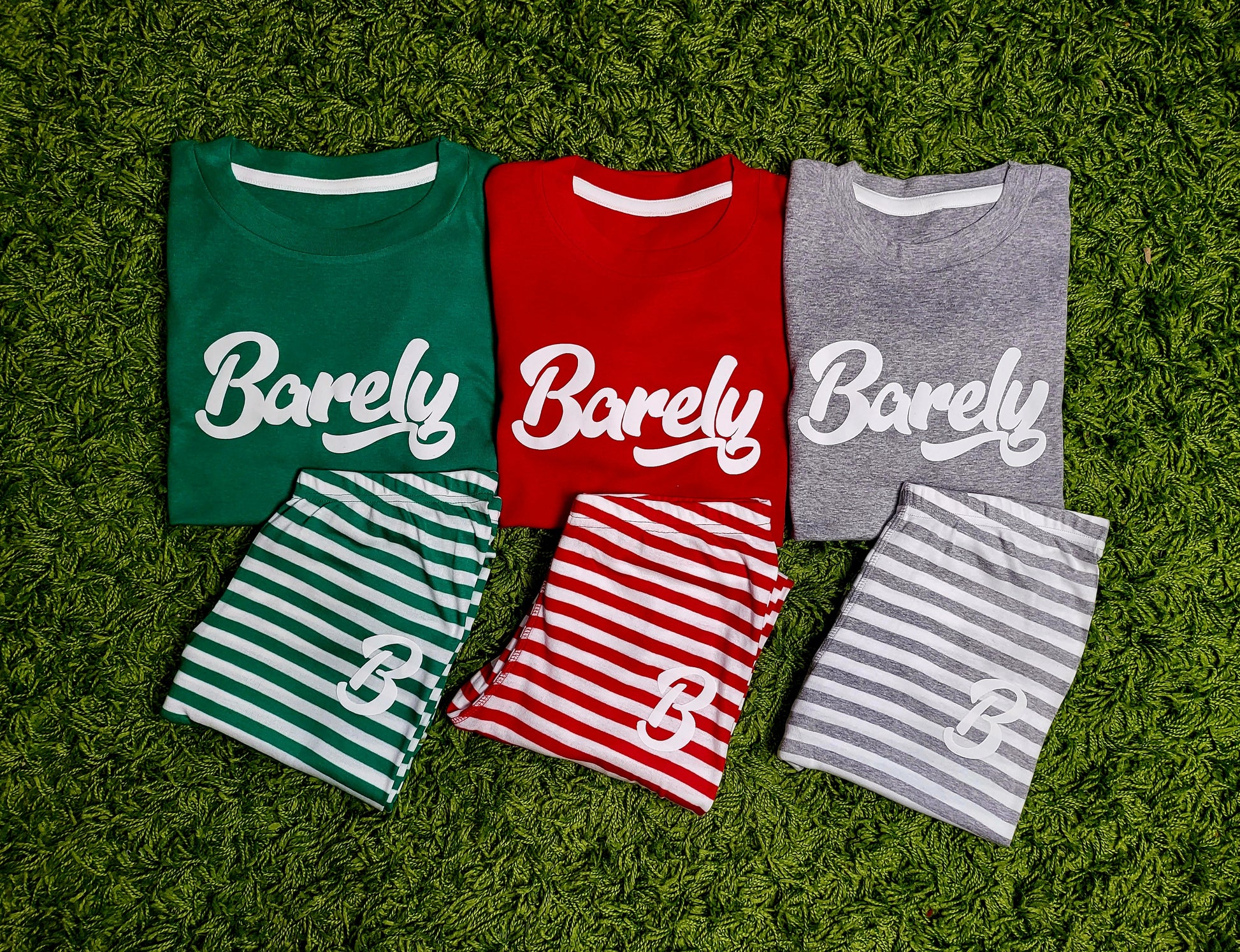 Barely "B" Logo Pajama Pant (Kelly/Wht) - Barely Ordinary
