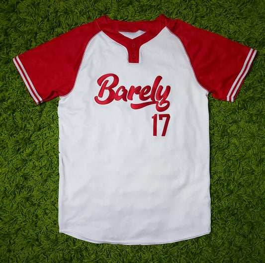 Barely Henley Jersey-(Wht/Red) - Barely Ordinary