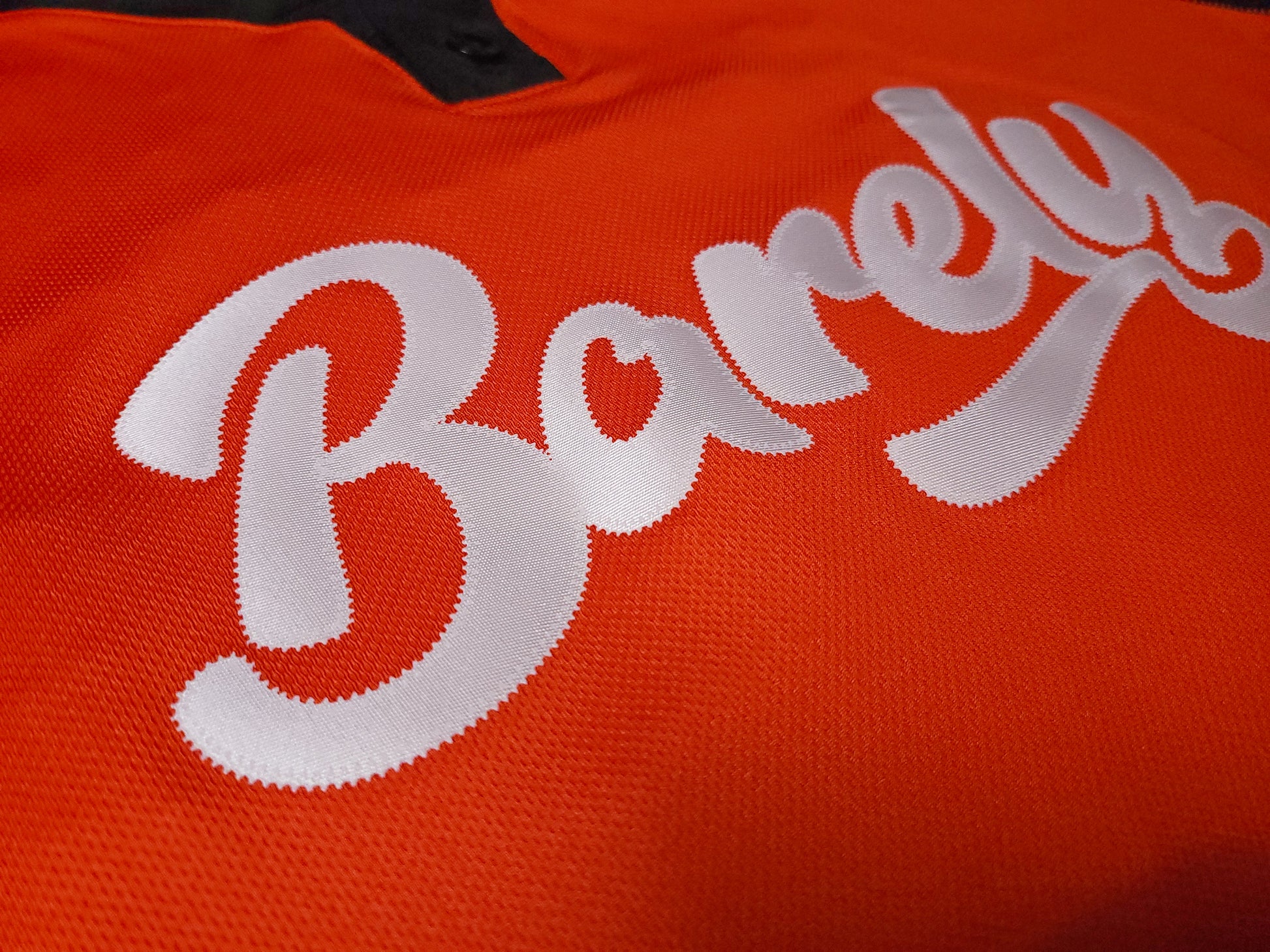 Barely Henley Jersey-(Blk/Org) - Barely Ordinary